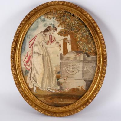 A Georgian oval needlework