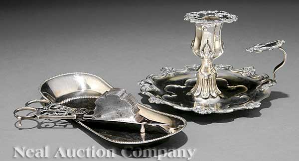 A Georgian Sheffield Plate Candle