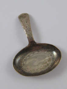 A Georgian silver caddy spoon the