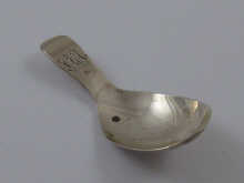 A Georgian silver caddy spoon