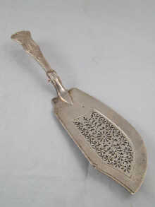 A Georgian silver fish slice King's