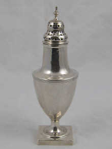 A Georgian silver pepper of vase