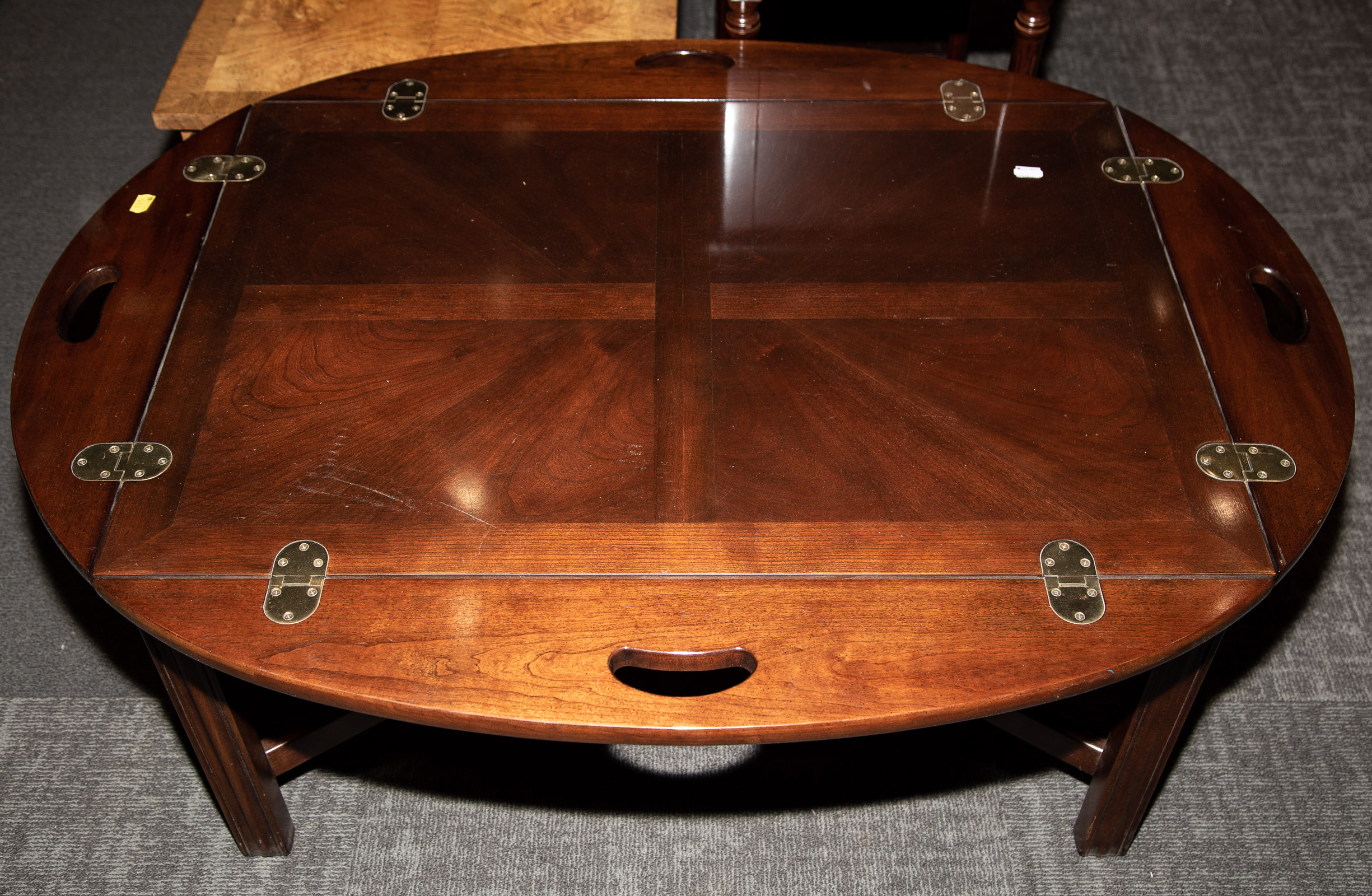 A GEORGIAN STYLE BUTLERS TRAY TABLE
