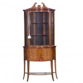A GEORGIAN STYLE INLAID VITRIN