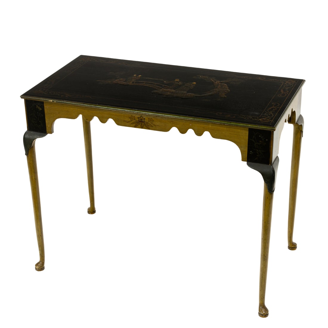 A GEORGIAN STYLE JAPANNED LACQUERED