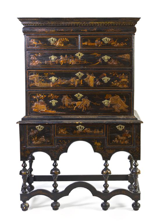 A Georgian Style Lacquered Chest on