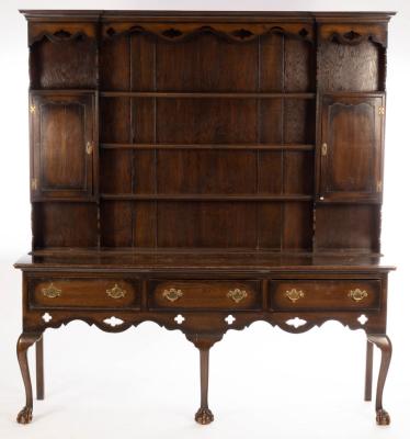 A Georgian style oak dresser with