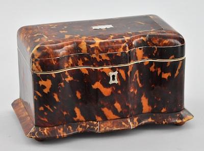 A Georgian Tortoise Shell Tea Caddy