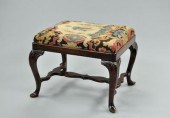 A Georgian Walnut Stool with N