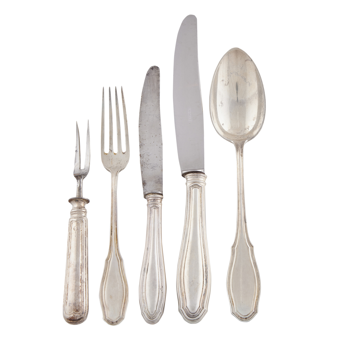 A GERMAN .800 SILVER FLATWARE