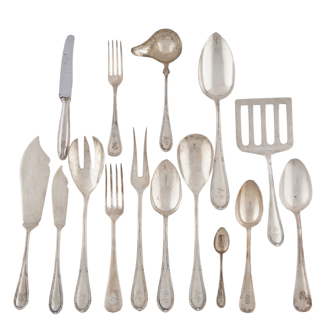 A GERMAN .800 SILVER FLATWARE