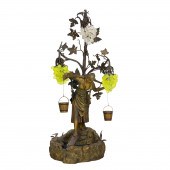 A GERMAN ART GLASS AND PATINAT