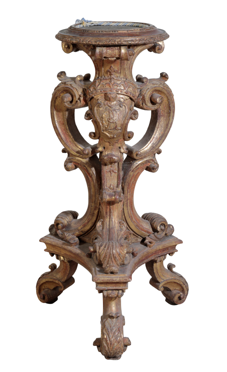 A GERMAN BAROQUE GILTWOOD VASE