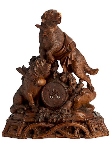 A GERMAN BLACK FOREST CARVED LINDEN