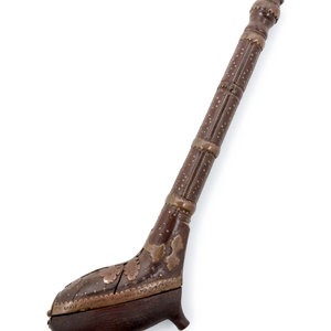 A German Brass Mounted Wood Pipe