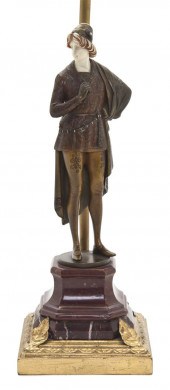A German Bronze and Ivory Figu
