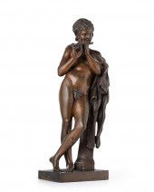A GERMAN BRONZE "FAUN PLAYING