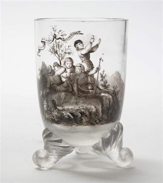 A German Enameled Glass Beaker of