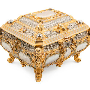 A German Gilt and Silvered Bronze