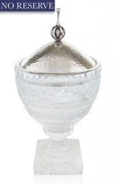 A GERMAN GLASS AND SILVER COVE