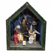 A GERMAN HAND CRAFTED CRECHE (