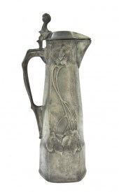 * A German Jugendstil Pewter T