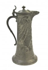 * A German Jugendstil Pewter T