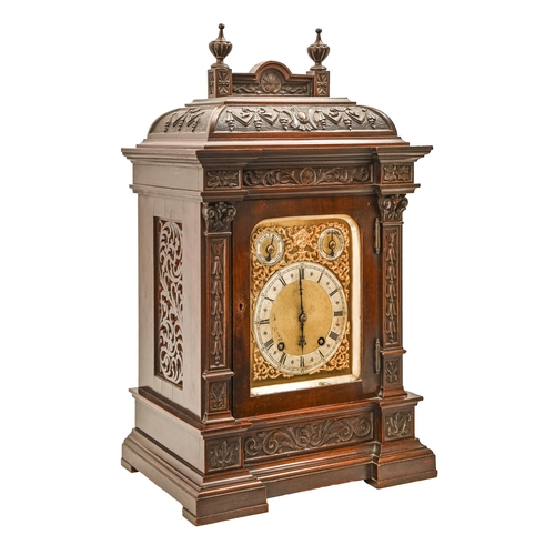 A German mahogany bracket clock,