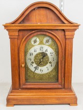 A GERMAN MAHOGANY BRACKET CLOC