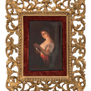 A German Painted Porcelain Plaque