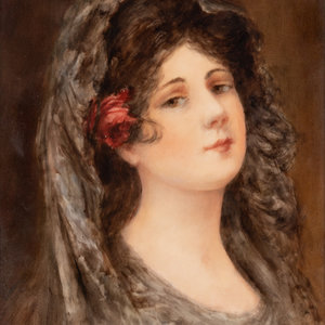 A German Painted Porcelain Plaque