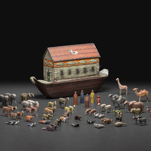 A German Painted Wood Noah's Ark