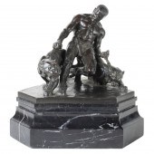A GERMAN PATINATED BRONZE FIGU