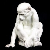 A GERMAN PORCELAIN FIGURE OF S