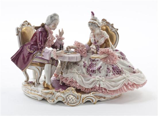 A German Porcelain Lace Figural