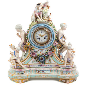 A German Porcelain Mantel Clock 
