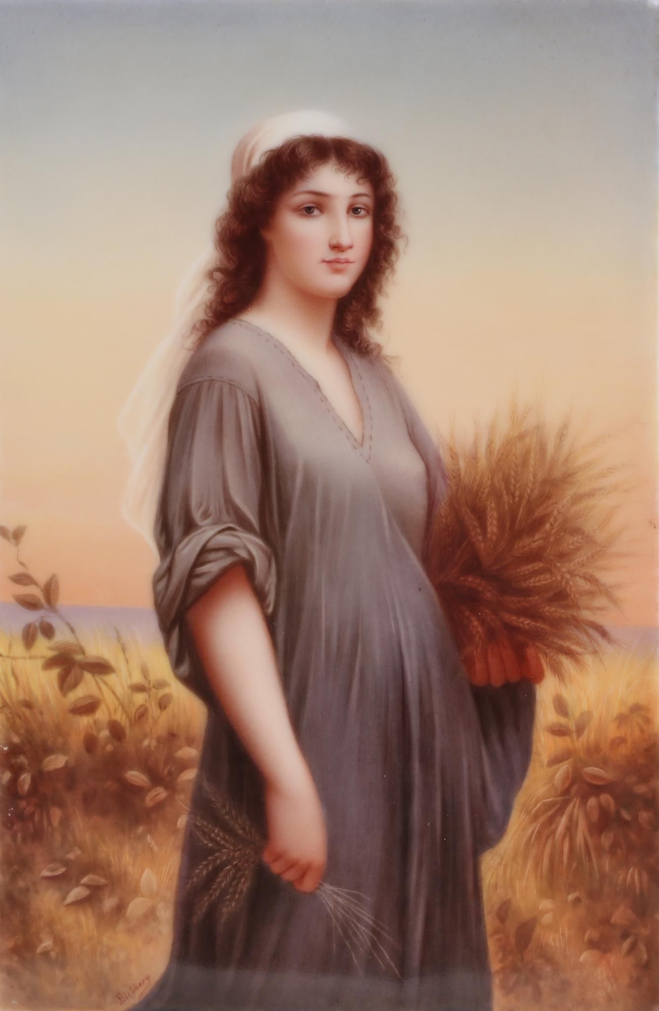 A GERMAN PORCELAIN PLAQUE OF