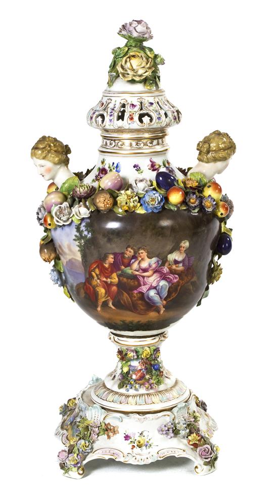 A German Porcelain Urn Carl