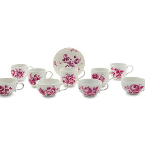 A German Puce-Painted Porcelain Tea