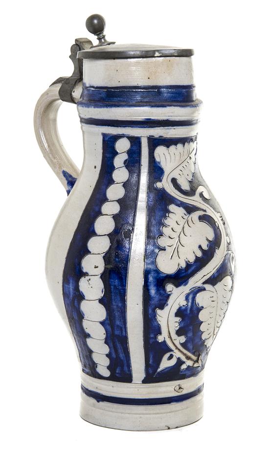 *A German Salt Glaze Pitcher having
