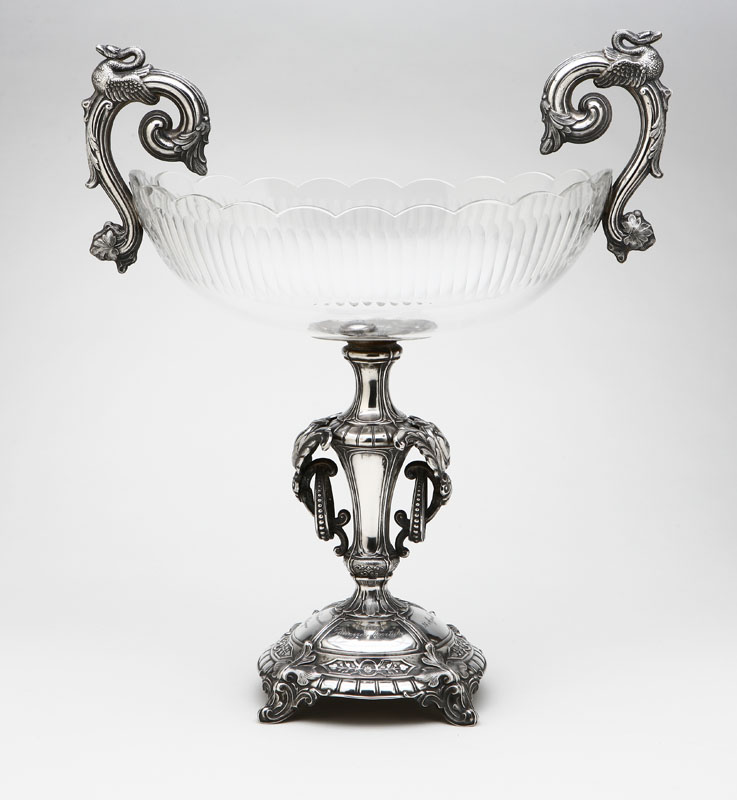 A German silver and cut-glass