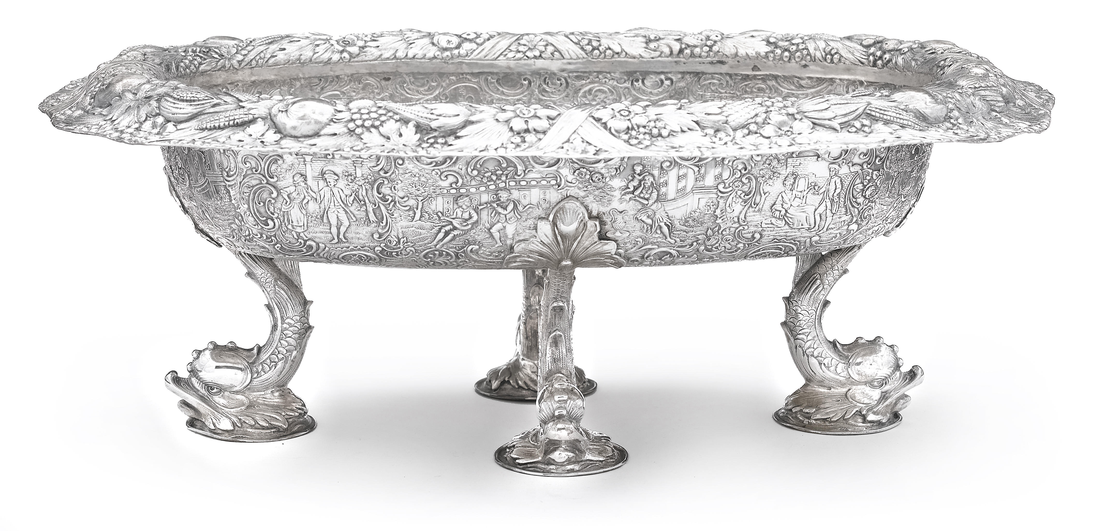 A German silver centerpiece bowl on