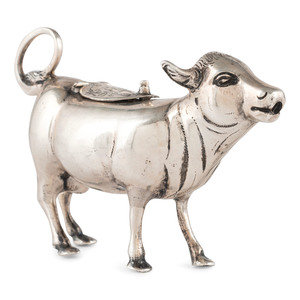 A German Silver Cow Creamer  20th