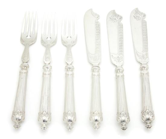 A German Silver Fish Service for