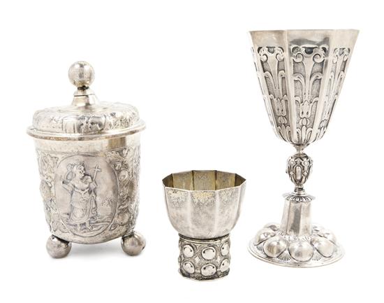 A German Silver Footed Vessel