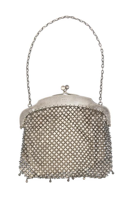 A German Silver Mesh Purse having a