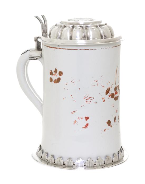 A German Silver Mounted Porcelain