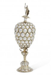 A GERMAN SILVER PINEAPPLE COVE