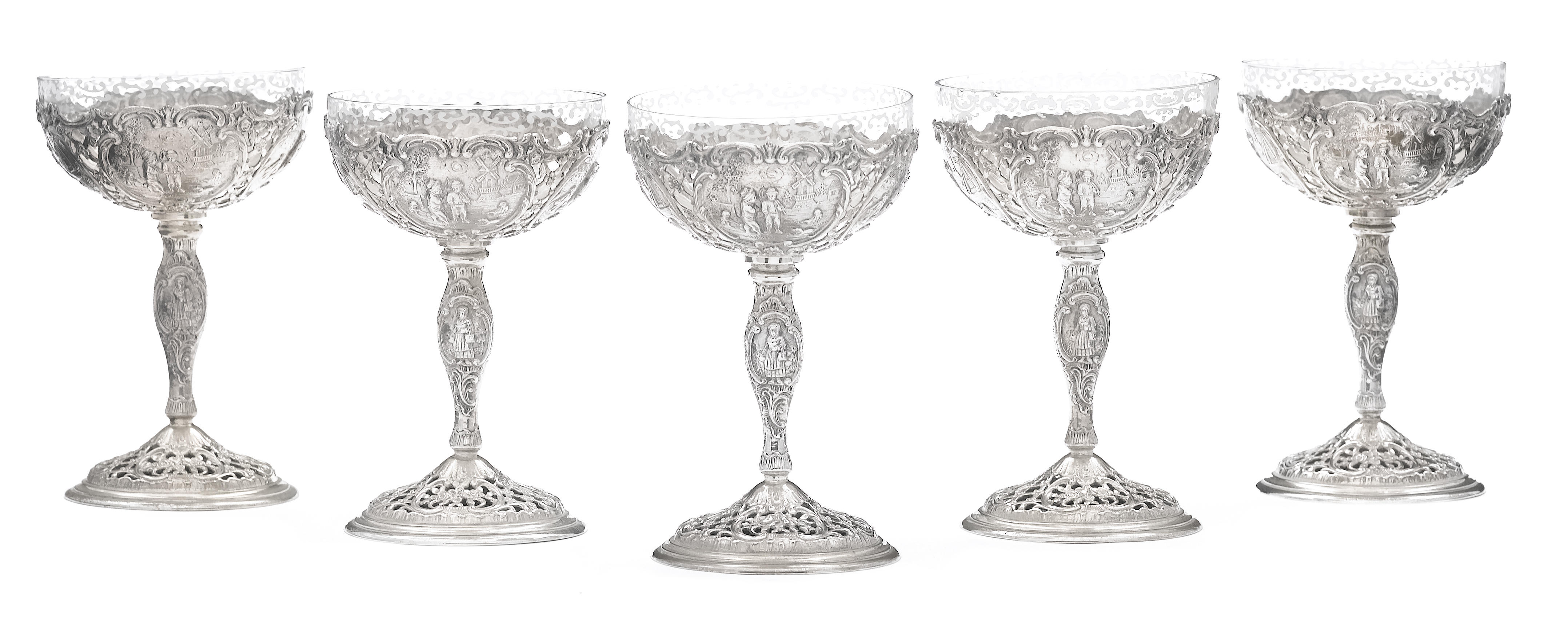 A German silver set of twelve
