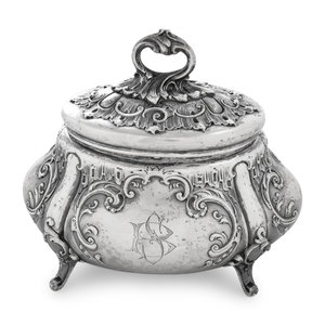 A German Silver Tea Caddy Late